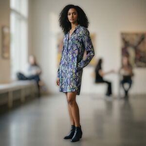 Alice + Trixie Silk Snakeskin Mini Dress Women Cutout Back Party Cocktail